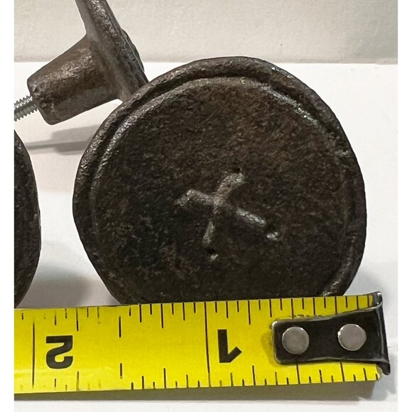 Pottery Barn Cast Iron Button Drawer Knobs Set of 5 - Picture 6 of 9